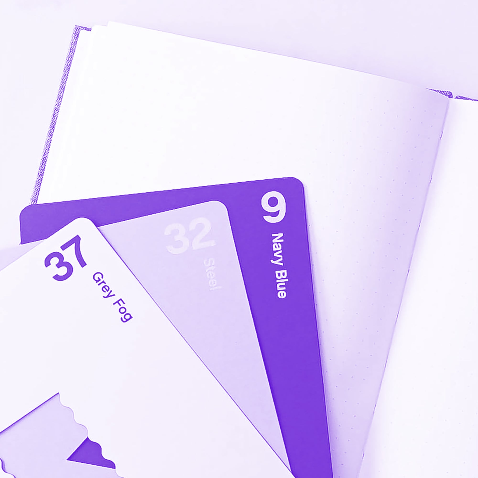 brand colour swatches grey fog steel navy blue purple toned