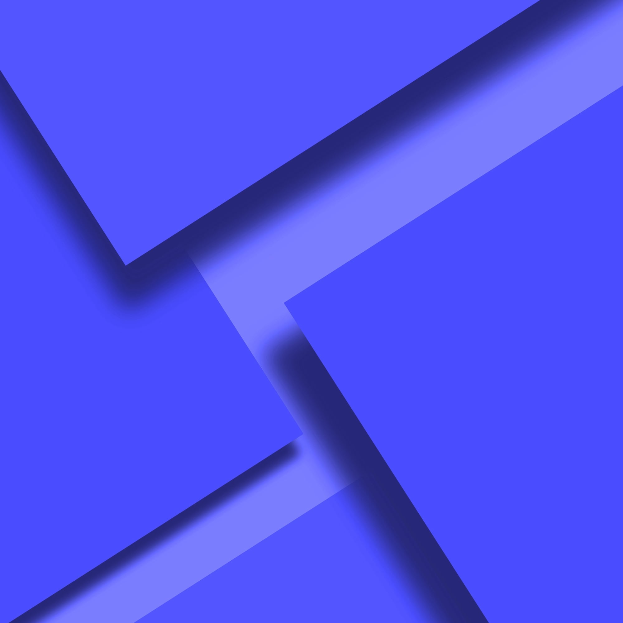 abstract overlapping blue geometric paper panels with diagonal shadows
