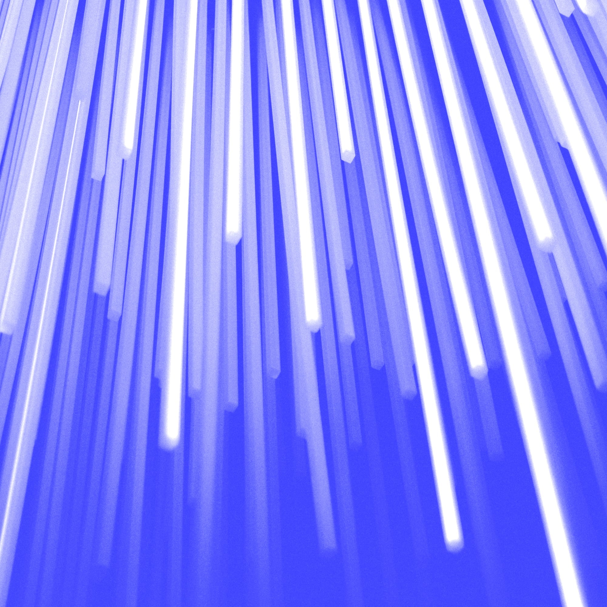 blue glowing fibre optic strands falling diagonally high speed data transfer