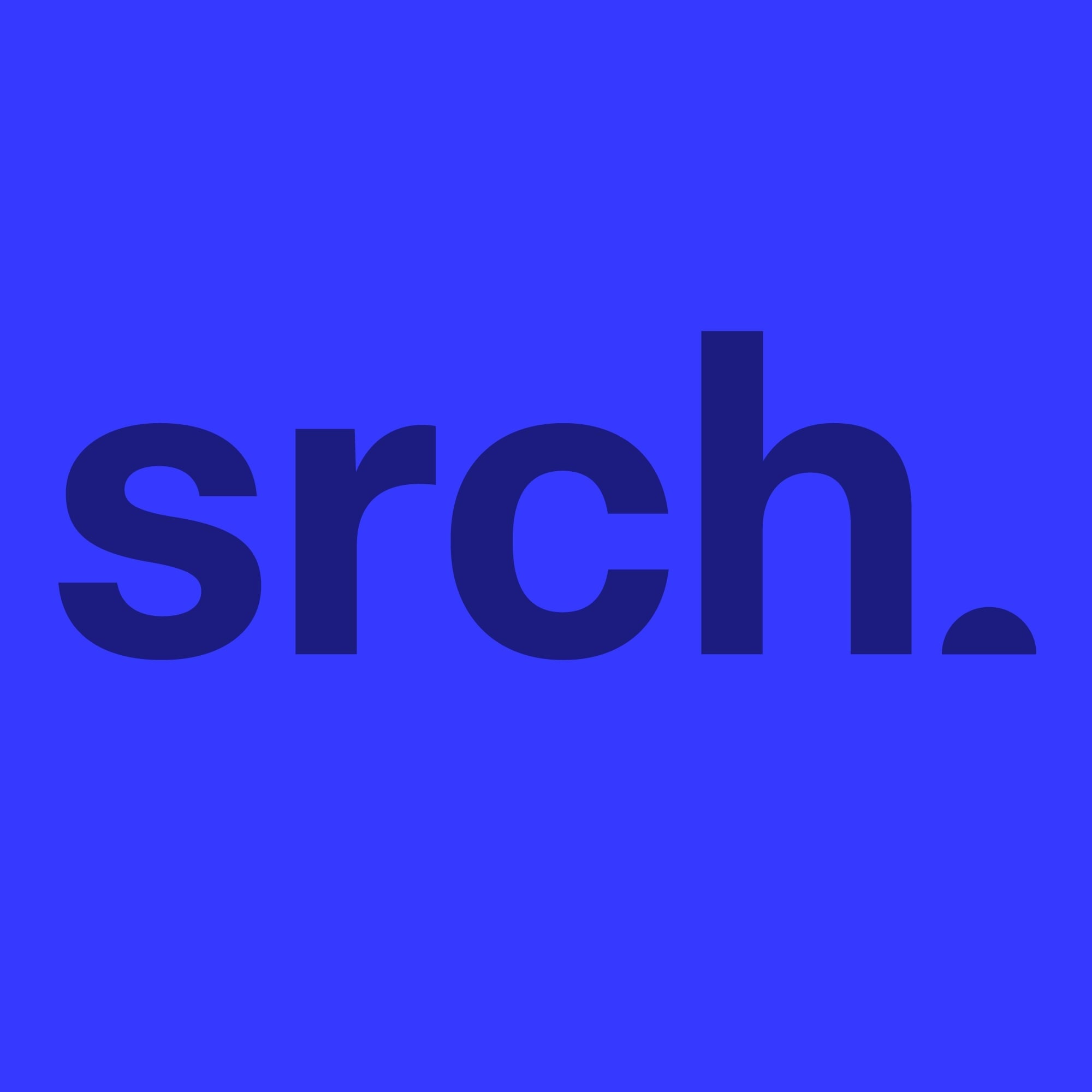 srch bold lowercase text on bright blue background search engine optimisation concept
