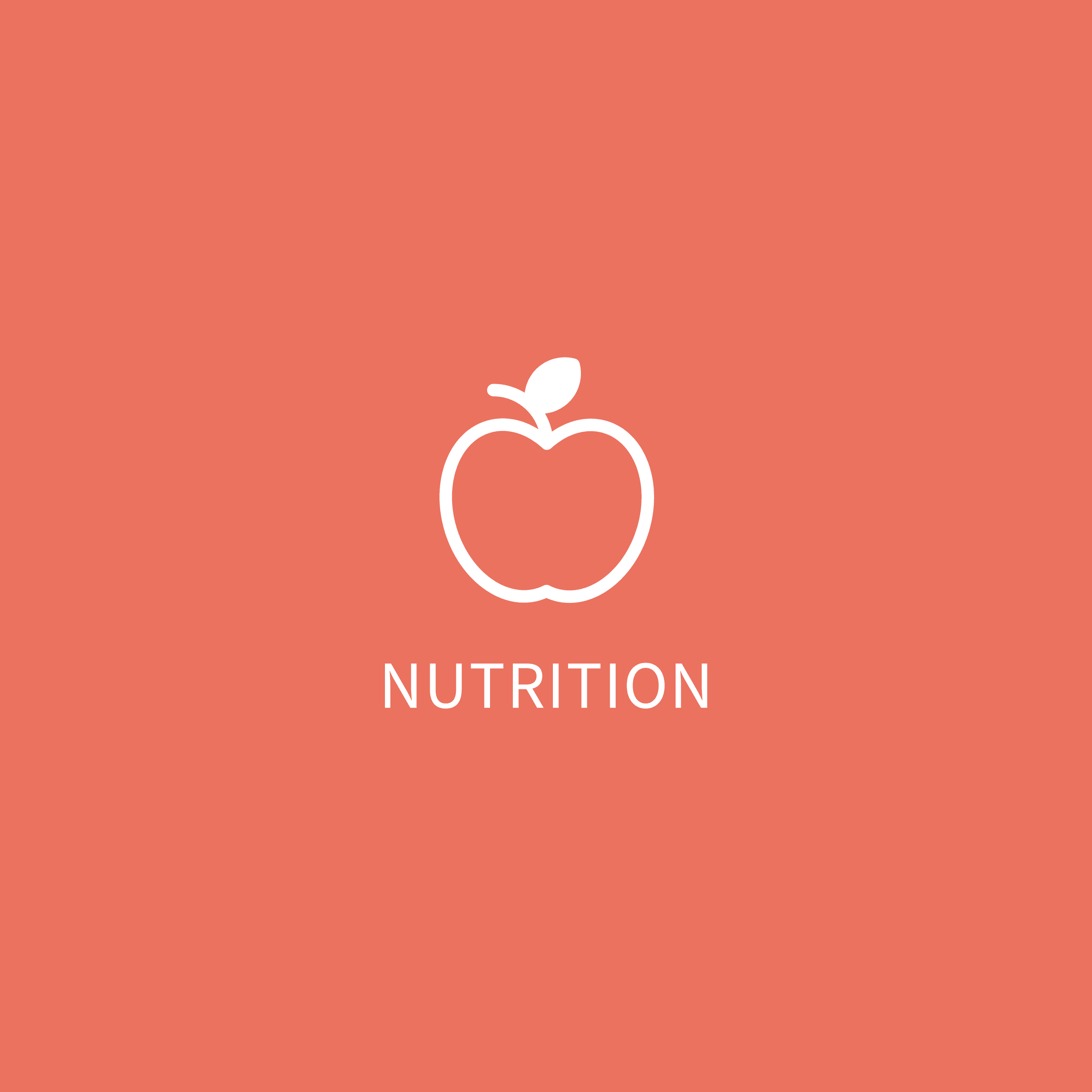 Coral “Nutrition” tile with apple icon