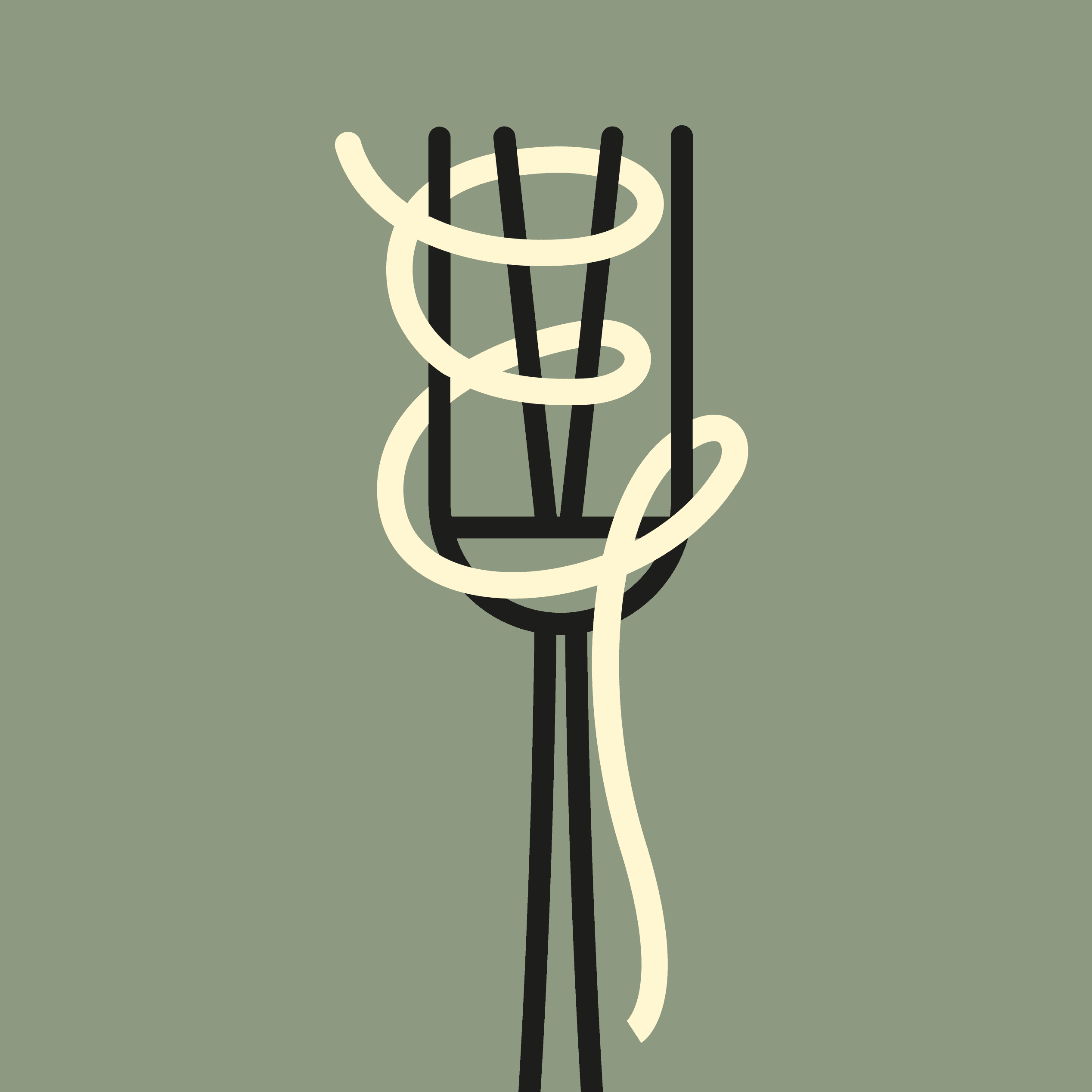 Eatalia Vostra fork and spaghetti icon on sage green background