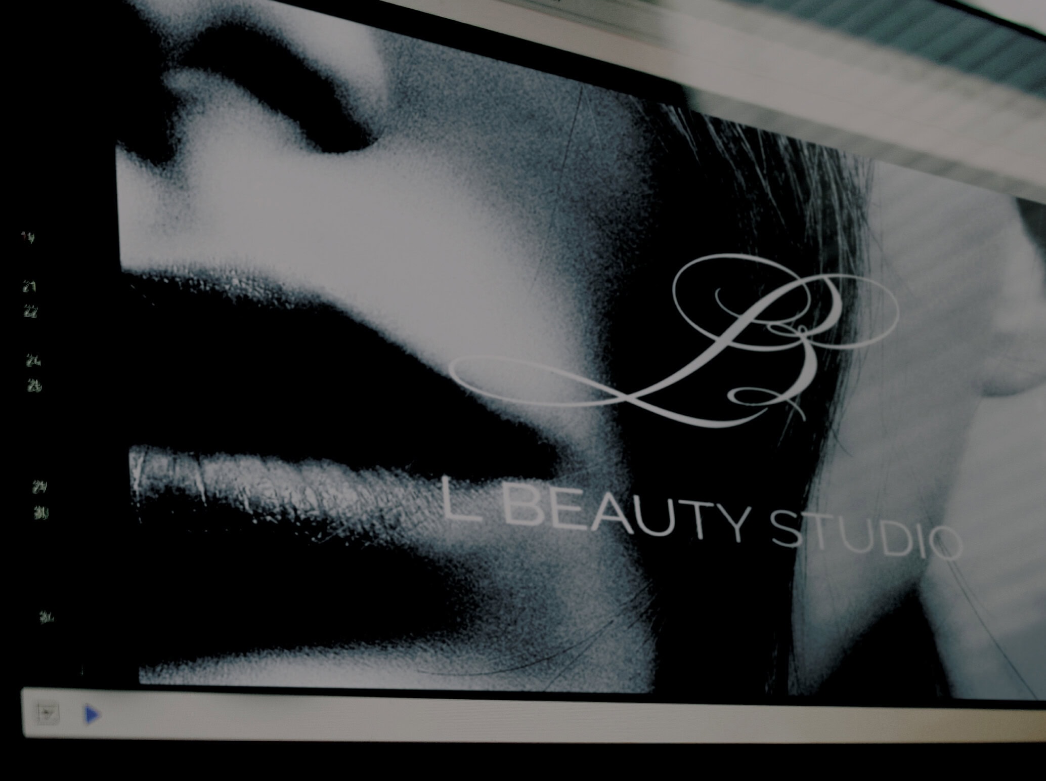 L Beauty logo on a computer screen.