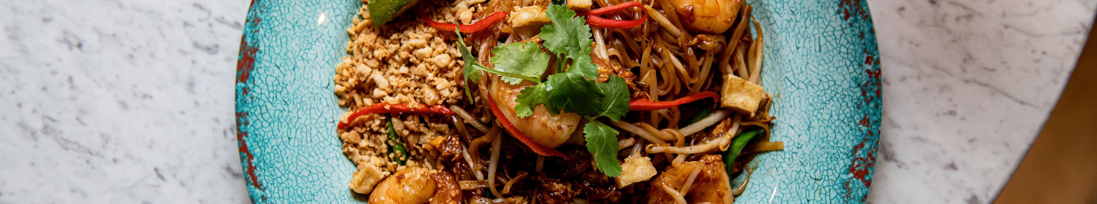 Pad Thai dish close-up photography