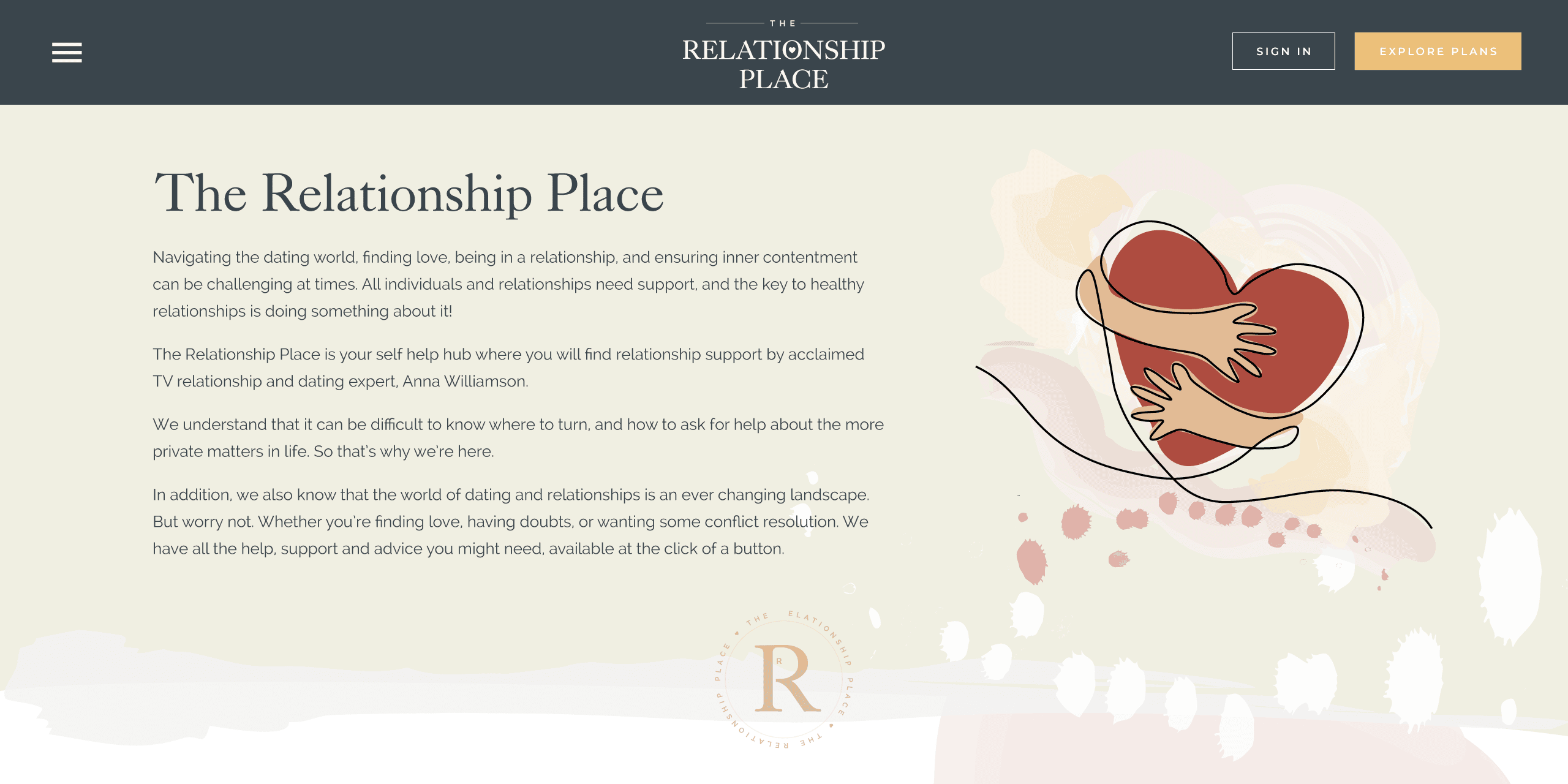Wide banner graphic from The Relationship Place brand