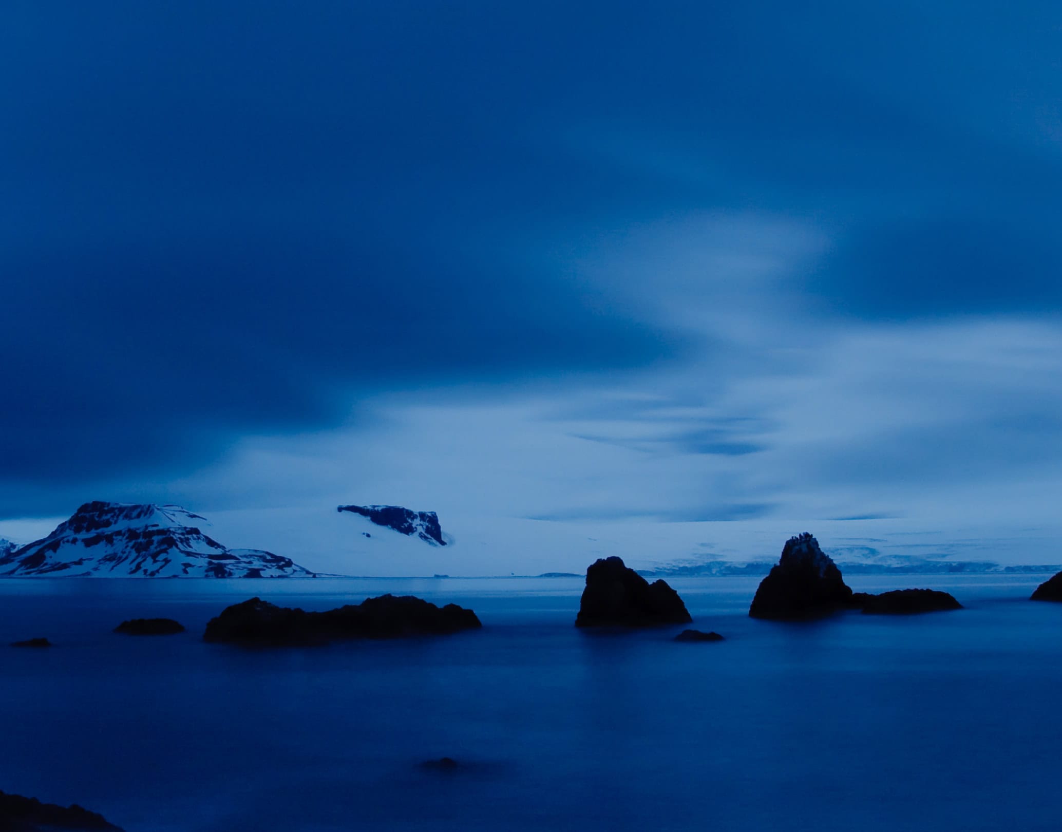Deep blue Antarctic seascape